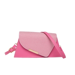 Sac à main trapèze rose géométrique avec détails en strass et bandoulière pour femme