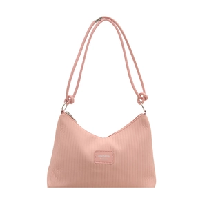 Pink striped oversized tote bag with adjustable straps for daily commute or casual use