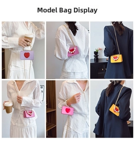 Mini sac à main cœur avec poignée en perles et bandoulière en diverses couleurs