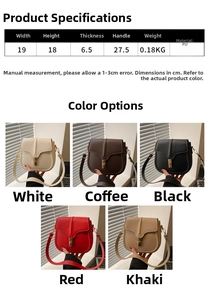 Detailed comparison of five colors for this PU leather saddle bag with metal lock