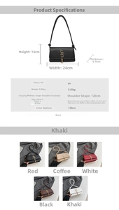 Detailed size specifications and color options for crocodile pattern crossbody bag