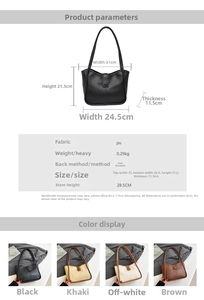 Tabella dettagliata delle taglie e dimensioni per la borsa shopper in pelle PU