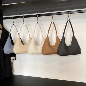 Woven Texture PU Leather Underarm Hobo Bag Vintage Crescent Shape Shoulder Handbag For Women Daily Travel Elegant