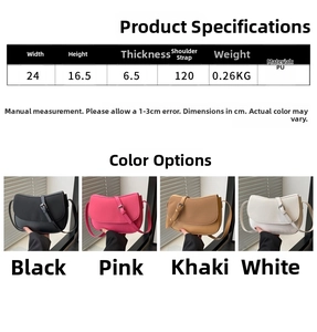 Detailed size chart and specifications for the women PU leather crossbody saddle bag