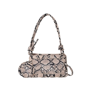 Sac à main imprimé serpent avec fenêtre transparente et petit porte-monnaie rond