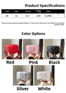 Tabella taglie borsa a tracolla in PU 18x11x6.5cm con cinque diverse opzioni di colore