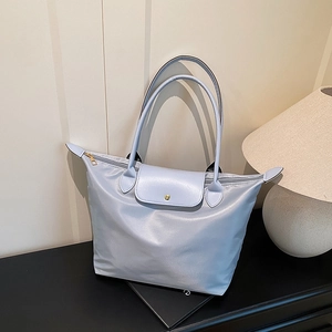 Sac Fourre-Tout en Nylon Décontracté pour Femmes Grande Capacité Sac à Main Léger Mode Quotidienne Navettage Sac de Shopping Couleur Unie