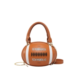 Δημιουργική τσάντα American football από δέρμα PU με λουράκι αλυσίδας και γράμματα