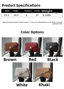 Size specifications and multi-color options for the minimalist PU leather crossbody bag