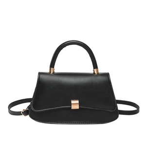 Classic black faux leather structured satchel with gold hardware and top handle