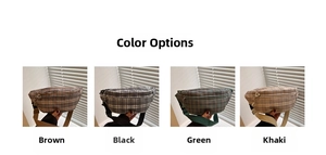 Four colors of checkered waist bags featuring brown, black, green, and khaki options