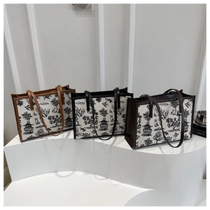 Detailed macro view of New Chinese style canvas tote bags with oriental embroidery patterns