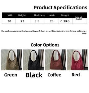 Size chart for chic ribbon tote bag with width 30cm and height 23cm dimensions