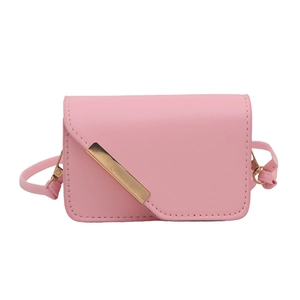 Borsa a tracolla rosa minimalista con barra in metallo dorato in ecopelle PU di qualità