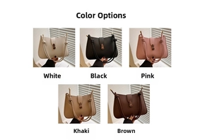 Detailed color selection of retro flap bags with knot straps in white, black, and brown