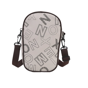 Fashionable PU leather crossbody bag with vintage letter print and leopard accents