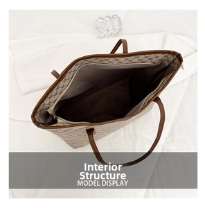 Internal view of the large capacity tote bag featuring a zip pocket and spacious interior