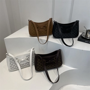 Fashion monogram square handbags with bow accents in four elegant colors for women