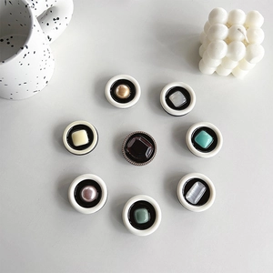 Minimalist vintage button style phone grip collection with retro pearl and stone textures