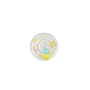Clear celestial pop socket with glitter, star patterns and planets for mobile phones