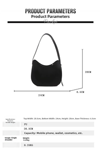 Detailed size specifications for the large capacity PU leather shoulder bag
