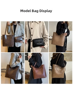 Collage of vintage PU leather tote bags and crossbody bags in various retro colors