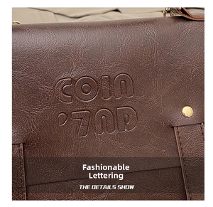Macro detail of dark brown leather texture with embossed COIN 7nd logo and gold rivet