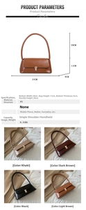 Spécifications détaillées de taille pour le sac baguette vintage en cuir PU avec dimensions