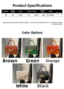 Detailed size chart and multi-color comparison of stylish faux leather crossbody bag