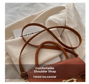 Close-up of brown animal texture leather bag with gold chain buckle and strap detail