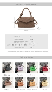 Detailed size specifications for minimalist woven texture PU crossbody handbag