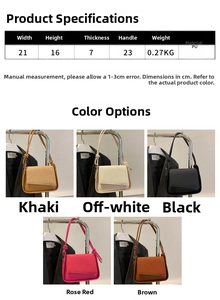 Specifiche dettagliate delle dimensioni e guida colori per la borsa a tracolla retrò