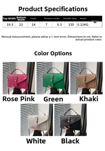 Detailed size specifications and dimensions for the minimalist PU leather crossbody bag