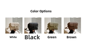 Minimalist crossbody bag set in four colors: white, black, green, and brown matte leather