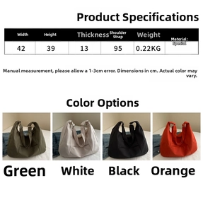 Specifiche dettagliate delle dimensioni per borsa tote in tela: 42cm larghezza e 39cm altezza