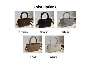 Mini PU leather bucket handbags in five colors with dual handles and metal hardware