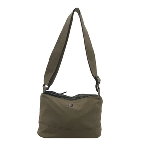 Minimalist olive green canvas shoulder bag with adjustable strap for casual daily use