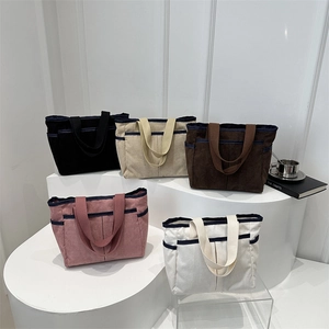 Large capacity corduroy tote bags for women in five colors for school and commuting