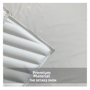 Close-up of white quilted leather texture and detailed stitching on the crossbody bag