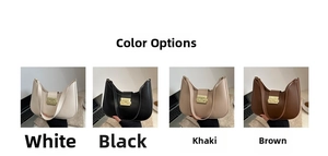 Detailed color comparison of vintage hobo bags in white, black, khaki, and brown finishes