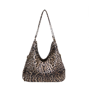Large leopard print tote bag with brown and black patterns for daily fashion style