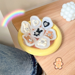 Cute bear and rabbit resin phone grips with sparkling rhinestones in assorted colors