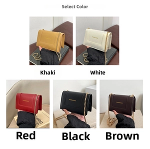 Detailed view of the mini chain shoulder bag in five classic colors for women