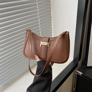 Borsa da Sottobraccio a Mezzaluna in Pelle PU Vintage da Donna Minimalista a Tinta Unita Borsa a Tracolla con Fibbia in Metallo Borsa Moda Quotidiana