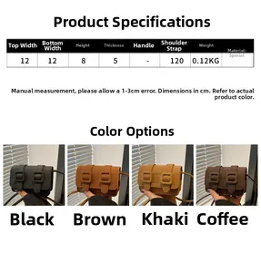 Detailed size guide and color options for the stylish mini square crossbody bag