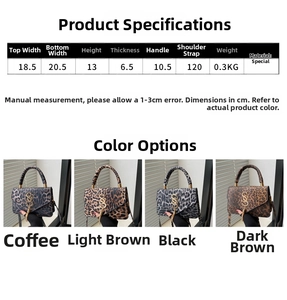 Spécifications détaillées du sac à main léopard avec décoration pendentif en métal S