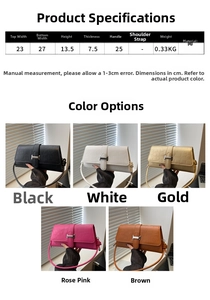 Detailed size chart and multi-color selection for crocodile pattern faux leather bag