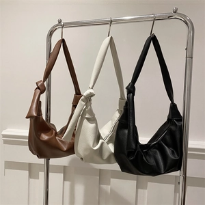Borsa Hobo Retro Grande Capacità Per Donna Pelle PU Grana Lichi Borsa Dumpling Pieghettata Con Tracolla A Nodo Cerniera