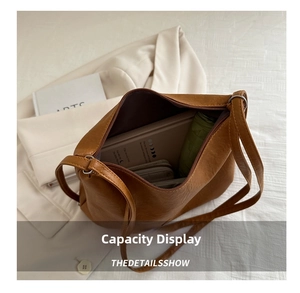 Top view of spacious brown tote bag interior showing large capacity for daily essentials