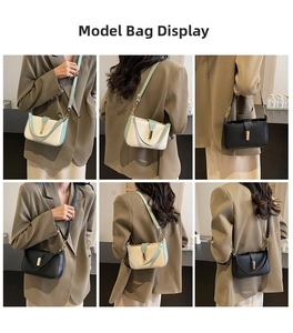 Detailed views of minimalist leather crossbody bags with golden metal rotating buckles